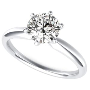 14 Karat White Gold Diamond Solitaire Engagement Ring
