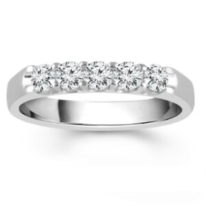 14 Karat White Gold Diamond Band