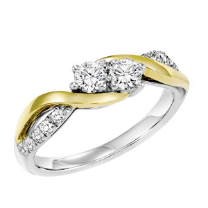 14 Karat Two-Tone Twogether Diamond Ring