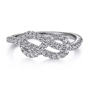 Gabriel & Co. Twisted Diamond Knot Ring