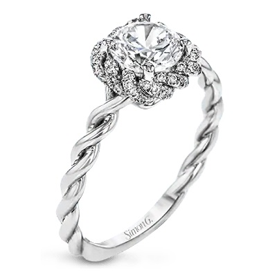 Simon G. 18 Karat White Gold Engagement Ring With Created Diamond