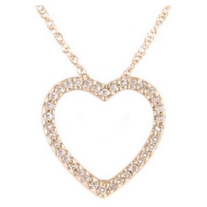 14 Karat Rose Gold Diamond Heart Pendant