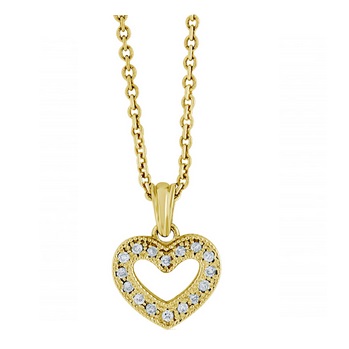 14kt Yellow Gold Diamond Heart Pendant Charisma Jewelers - Diamond Heart Pendant Yellow Gold