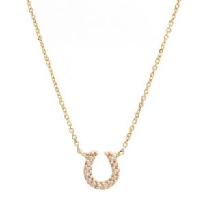 14kt Yellow Gold Diamond Horseshoe Necklace
