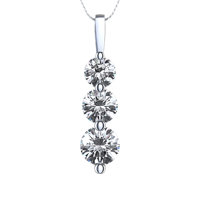 3 Stone Shine Bright Essential Diamond Necklace | Dunkin's Diamonds