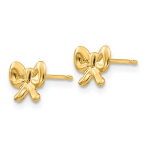14 karat yellow gold bow post earrings