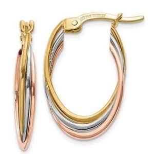 14 Karat Tri-Color Gold Earrings