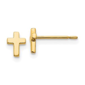 14 karat yellow gold cross post earrings