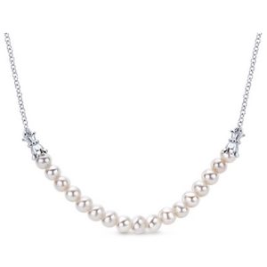 Gabriel & Co. Silver Pearl Necklace