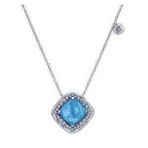 Gabriel & Co. Silver Multi Color Stones Necklace