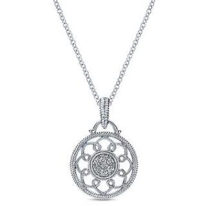 Gabriel & Co. Silver Diamond Necklace