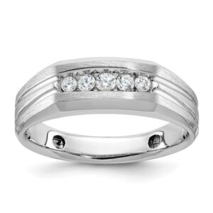 14 Karat White Gold Diamond Channel Set Band