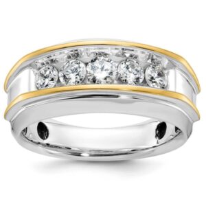 14 Karat Two-Tone Gold Diamond Channel Set Band