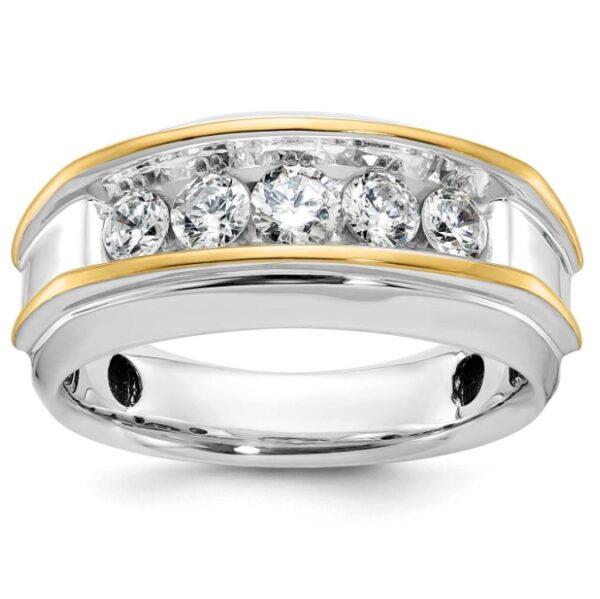 14 Karat Two-Tone Gold Diamond Channel Set Band