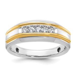 14 Karat Two-Tone Gold Diamond Channel Set Band