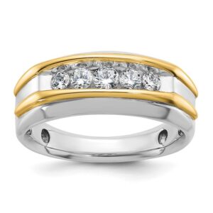 14 Karat Two-Tone Gold Diamond Channel Set Band