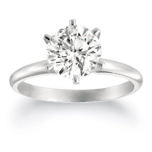 14 Karat White Gold Diamond Solitaire Engagement Ring