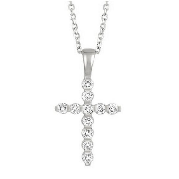 14 Karat Diamond Cross Pendant