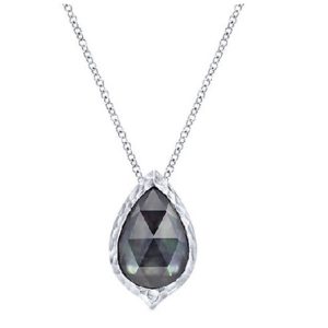 Gabriel & Co. Silver Black Pearl Necklace