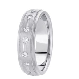 14 Karat White Gold Diamond Band
