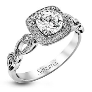 Simon G. 18 Karat White Gold Diamond Mounting