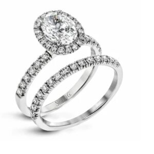 Simon G. 18 Karat White Gold Diamond Wedding Set