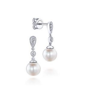 Gabriel & Co. Drop Pearl Earrings