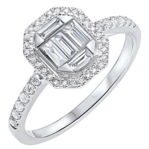 14 Karat White Gold Diamond Engagement Ring