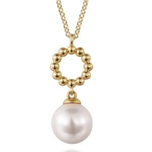 14 karat yellow gold pearl pendant by Gabriel & Co.
