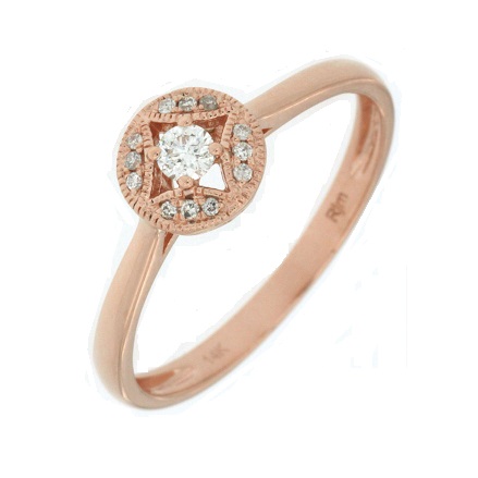 14 Karat Rose Gold Engagement Ring