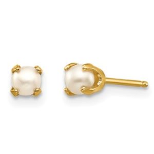 14kt Pearl Stud Earrings: June