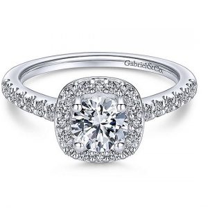 Gabriel & Co. Round Halo Diamond Engagement Ring