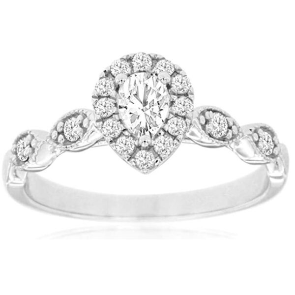 14 Karat White Gold Engagement Ring