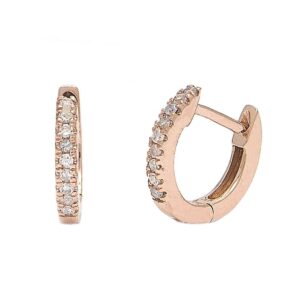 14 Karat Rose Gold Diamond Earrings