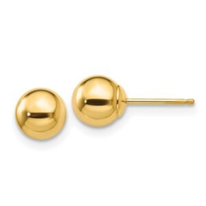 14 karat yellow gold ball post earrings