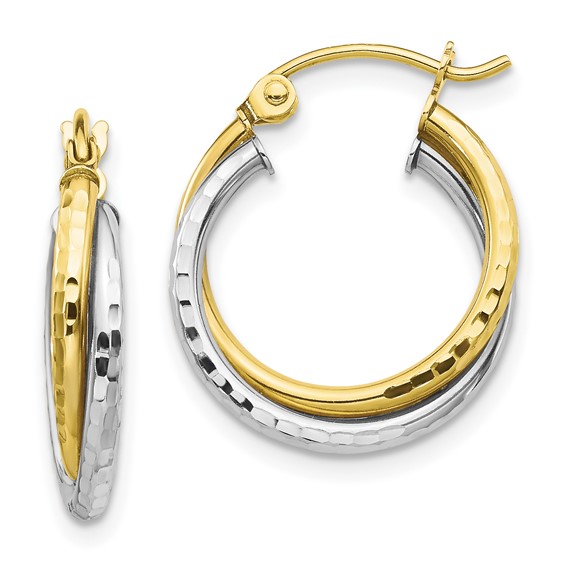 10 Karat Two-Tone Gold Earrings
