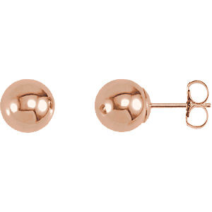 14 Karat Rose Gold Ball Earrings