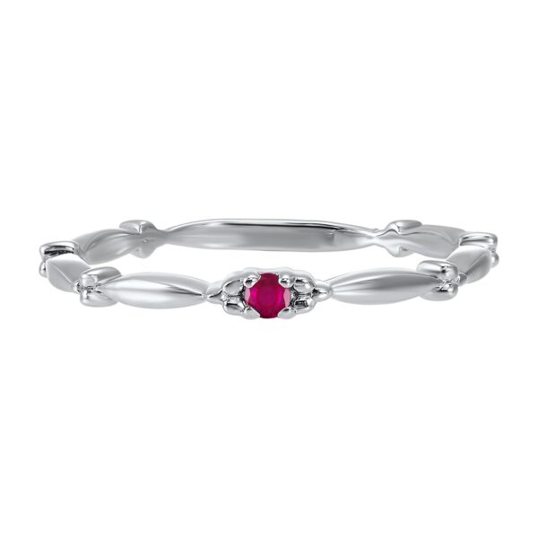 White Gold Fashion Ring With Ruby