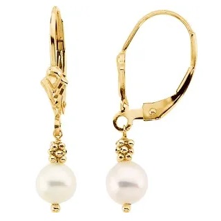 14kt Yellow Gold Pearl Earrings