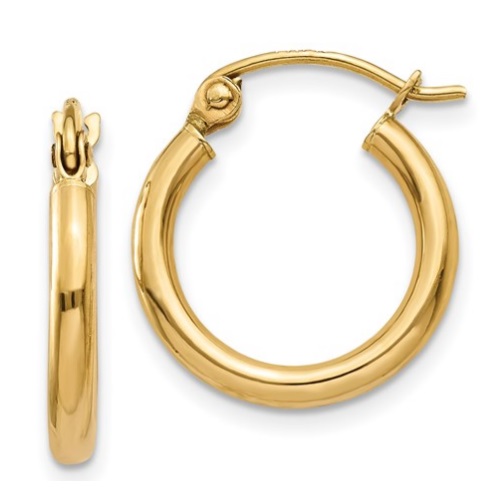 14 karat yellow gold hoop earrings