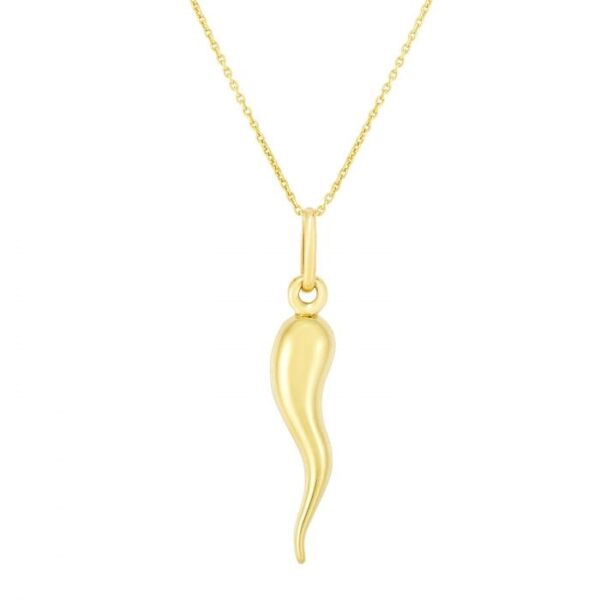 14 Karat Yellow Gold Italian Horn 