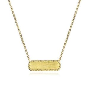 Gabriel & Co. Yellow Gold ID Necklace