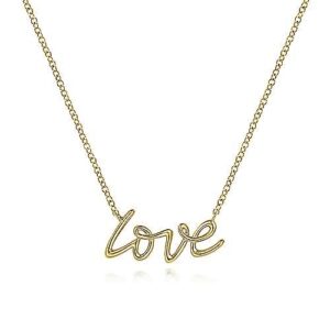Gabriel & Co. Yellow Gold 'Love' Necklace