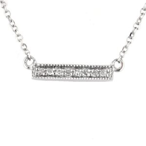 Sterling Silver Diamond Bar Necklace