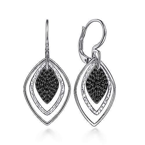 Gabriel & Co. Silver Black Spinel Earrings