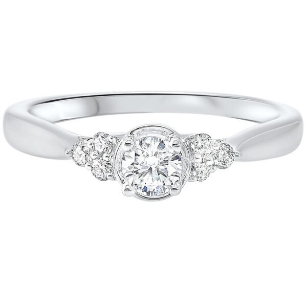 14 Karat White Gold Diamond Engagement Ring