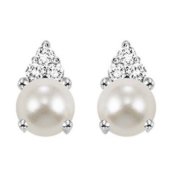 10kt White Gold Pearl Earrings