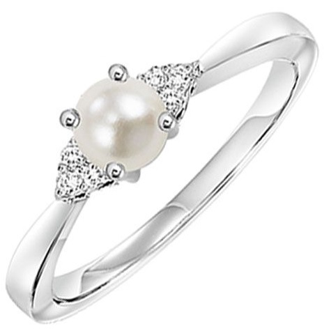 White Gold Pearl Fashion Ring