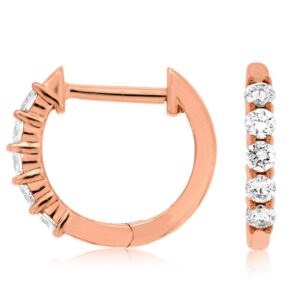 14 Karat Rose Gold Diamond Earrings