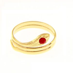18 Karat Yellow Gold Snake Ring